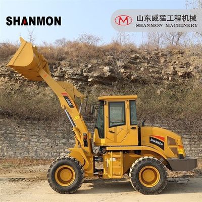 4WD CE Hydraulic Wheel Loader With Boom Structure Yellow Red Orange