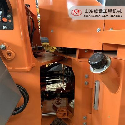 4WD CE Hydraulic Wheel Loader With Boom Structure Yellow Red Orange